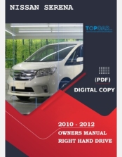 NISSAN SERENA 2010 2011& 2012 OWNERS MANUAL IN ENGLISH